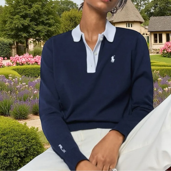 RLX Ralph Lauren Sweaters - Ralph Lauren RLX Performance Polo Collar Sweater, NWT, Navy, GOLF